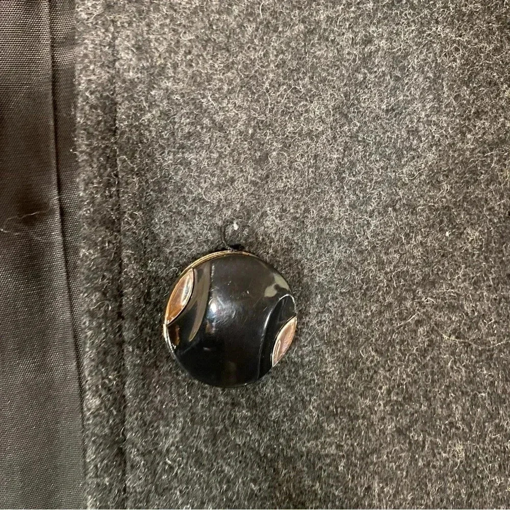 VGT JOFELD de Ball Valvet Women's Stand Collar Coat Front Buttons Black Size M - Picture 11 of 15